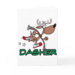 cute running reindeer DASHER cartoon Greeting Cards