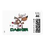 cute running reindeer DASHER cartoon Postage