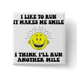 Cute running saying pinback buttons