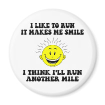 Cute running saying refrigerator magnets