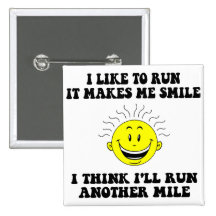 Cute running saying pinback buttons