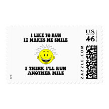 Cute running saying postage stamps