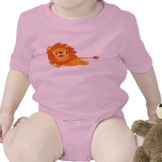 Cute Rushing Cartoon Lion Baby Clothing shirt