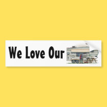 Cute RV Vintage Fifth Wheel Camper Travel Trailer bumper stickers