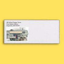 Cute RV Vintage Fifth Wheel Camper Travel Trailer envelopes