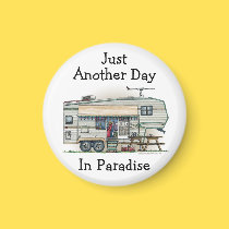Cute RV Vintage Fifth Wheel Camper Travel Trailer magnets