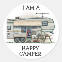 Cute RV Vintage Fifth Wheel Camper Travel Trailer Sticker