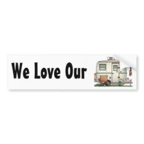 Cute RV Vintage Glass Egg Camper Travel Trailer Bumper Stickers