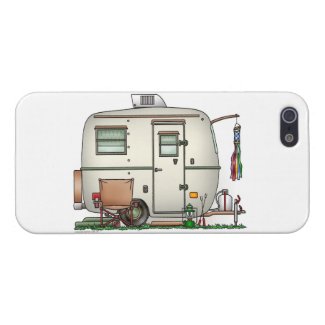 Cute RV Vintage Glass Egg Camper Travel Trailer Case For iPhone 5/5S
