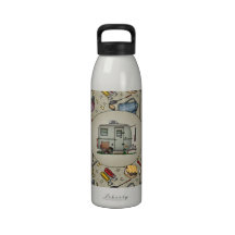 Cute RV Vintage Glass Egg Camper Travel Trailer Drinking Bottles