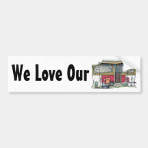 Cute RV Vintage Popup Camper Travel Trailer Bumper Sticker