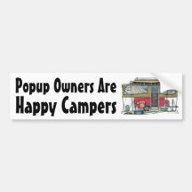 Cute RV Vintage Popup Camper Travel Trailer Bumper Stickers