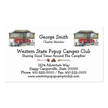 Cute RV Vintage Popup Camper Travel Trailer Business Cards