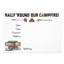 Cute RV Vintage Popup Camper Travel Trailer Personalized Invitation