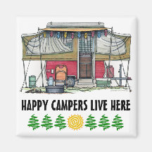 Cute RV Vintage Popup Camper Travel Trailer Refrigerator Magnet
