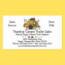 Cute RV Vintage Teardrop  Camper Travel Trailer business cards