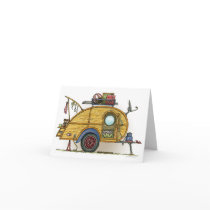 Cute RV Vintage Teardrop  Camper Travel Trailer Card