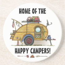 Cute RV Vintage Teardrop  Camper Travel Trailer coasters