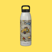 Cute RV Vintage Teardrop  Camper Travel Trailer water bottles