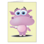 cute sad little hippo card