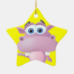 cute sad little hippo christmas tree ornament