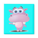 cute sad little hippo magnets