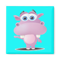 cute sad little hippo magnets
