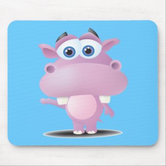 cute sad little hippo mousepad