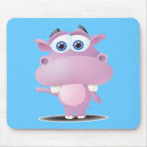 cute sad little hippo mousepads