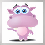 cute sad little hippo posters