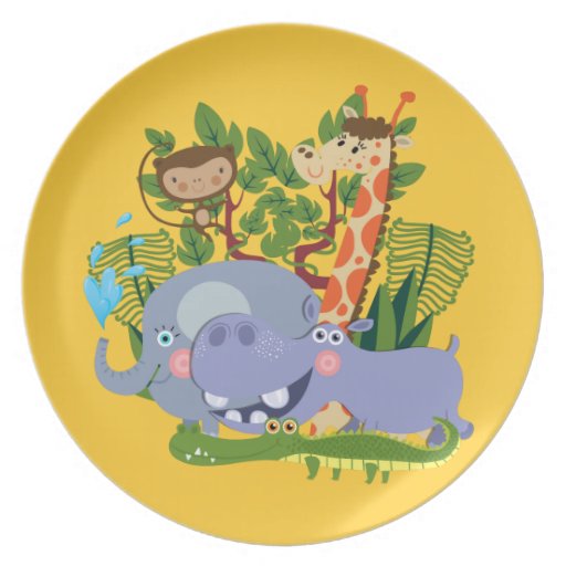 Cute Safari Animals Party Plates