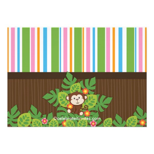 Cute Safari Jungle Animals Baby Shower Invitations