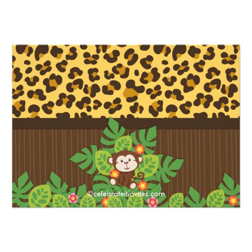 Cute Safari Jungle Animals Baby Shower Invitations