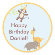 Cute Safari Jungle Animals Birthday Sticker sticker