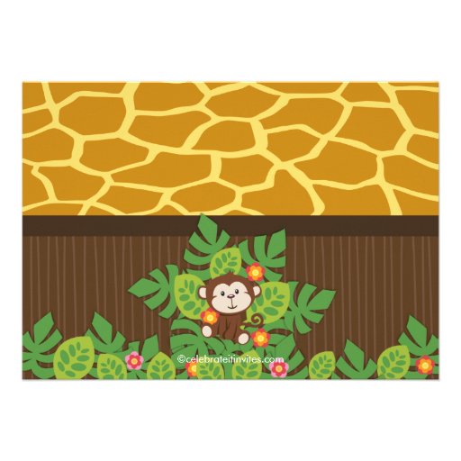 Cute Safari Jungle Birthday Party Invitations