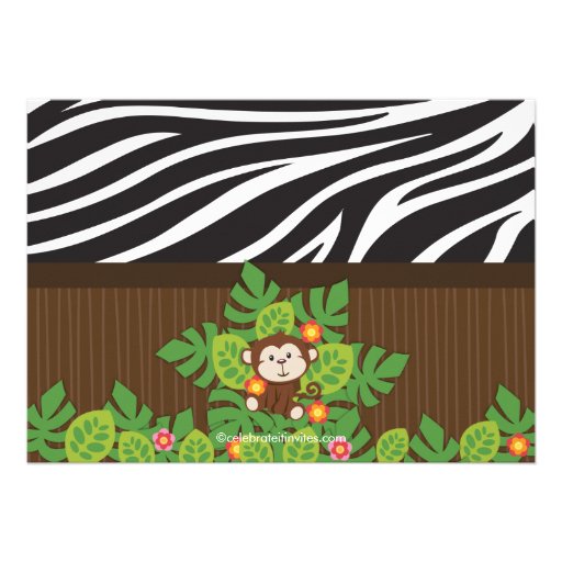 Cute Safari Jungle Birthday Party Invitations