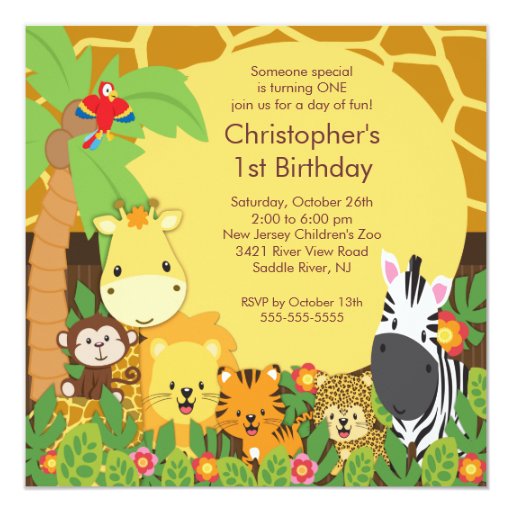 cute safari jungle birthday party invitations zazzle safari party invitations