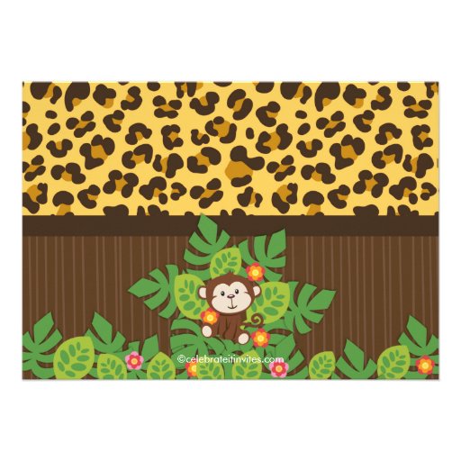 Cute Safari Jungle Birthday Party Invitations