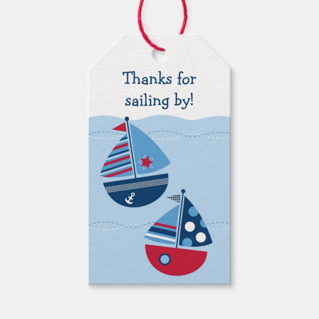 Cute Sailboat Party Favor Tags Pack Of Gift Tags