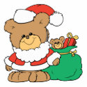 Cute Santa Bear and Toy Sack photo sculptures