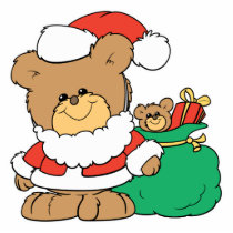 Cute Santa Bear and Toy Sack photo sculptures
