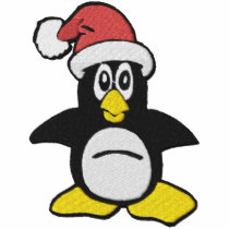 Cute Santa Christmas Penguin embroidered shirts by silly_strings Cute Santa Christmas Penguin embroidered shirts
