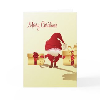 Cute Santa Claus and Gifts Blank Card card