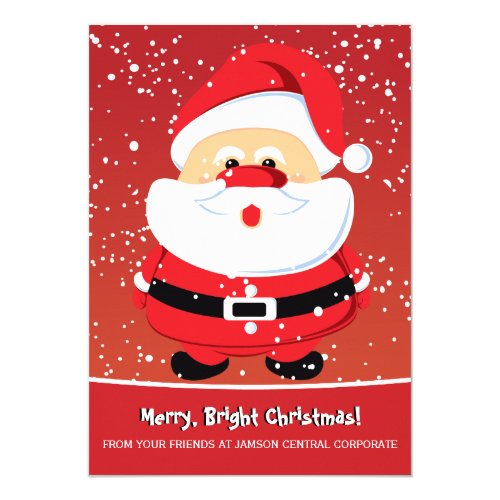 Cute Santa Claus Christmas holiday corporate 5x7 Paper Invitation Card