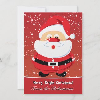 Cute Santa Claus flat card