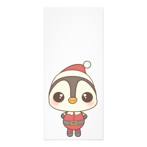 cute santa claus penguin character rack card template