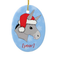 Cute Santa Hat Christmas Donkey Christmas Tree Ornaments