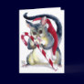 Cute Santa Possum with Candy Cane Christmas Card