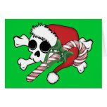 Cute Santa Skull Greeting Card