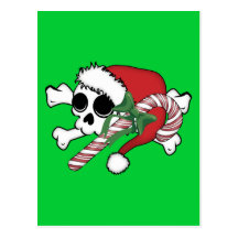Cute Santa Skull Postcard